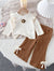 Elegant Long-Sleeve Ruffle Top & Bow-Tie Flare Pants Set for Girls | Sana Clothing