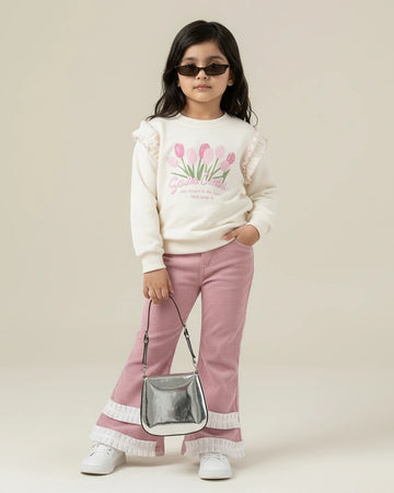 Tulip Print Sweatshirt & Pants Set