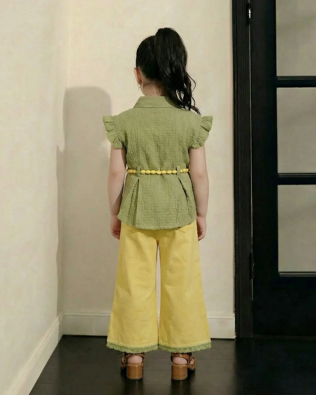Cute Patch Work Top and Wide-Leg Pant Co-ord for Girls – | Sana Clothing